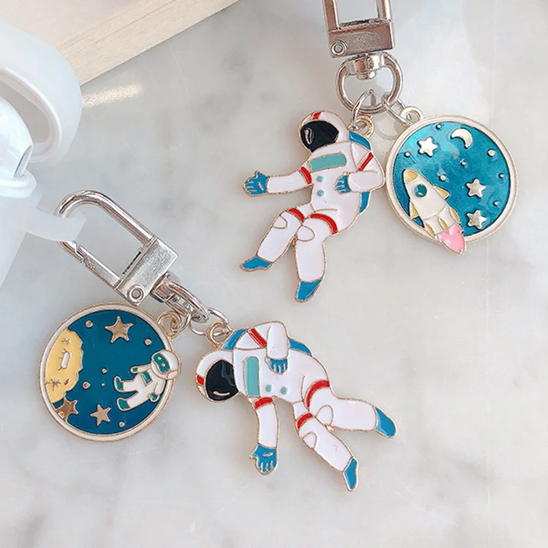  Nette Astronaut Keychain für AirPods Schutzhülle Silikon Soft Shell für Drahtlose Bluetooth Headset