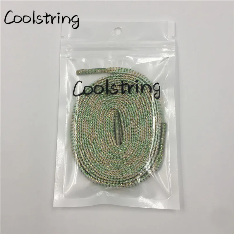 Coolstring мм 7 мм без каблука черный, белый цвет светло зеленый блестящие шнурки блестящие Bootlaces двойной слои полые обувь кружево клетчатые