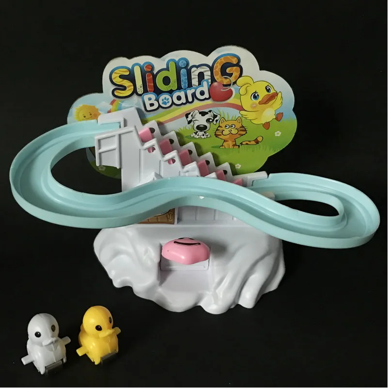 

1 pc panimals sliding board Kids Funny toy duck dog cat Climb Stairs Trolltech Slide Track Manual operation Children Educational