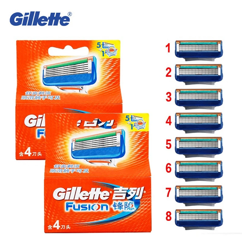 Бритвенные лезвия Gillette Fusion бритвенные для мужчин бритвы 8 шт .|shaving blades gillette|blade