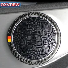 4 шт. для Mercedes C Class W205 стайлинга автомобилей углеродного волокна двери автомобиля динамик Кольцо Внутренняя отделка Стикеры C180 GLC аксессуары