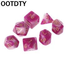 New 7pcs Sided Dice Set D4 D6 D8 D10 D12 D20 For Dungeons&Dragon D&D RPG Poly Game цена New 7pcs Sided Dice Set D4 D6 D8 D10 D12 D20 For Dungeons&Dragon D&D RPG Poly Game цены онлайн