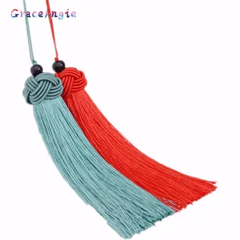 

5pcs Big Rayon Polyester Ice Silk Tassel Earrings Charms Chinese Knot Cotton Tassel Jewelry Diy Making Bookmark DIY Necklace