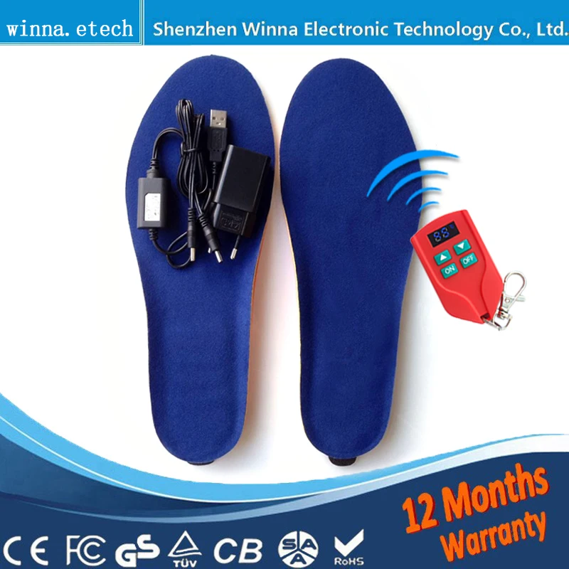 새로운 USB 남자 INSOLES 전기 발 온열 장치 원격 제어 - 신발 액세서리