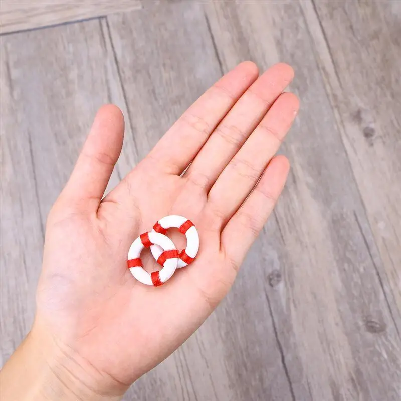 10PCS Mini Swimming Ring Mini Life Buoy Education Fun Lightweight Cute Miniature Toy Figurine Craft Toy