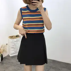 2019 Весна новое поступление корейский стиль шить плиссированные мини юбка офисные юбки женские 4 цвета доступны бесплатная доставка