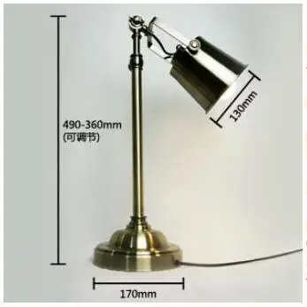 Новая лампа лофт американский Ретро стиль прикроватная лампа для спальни железные медные промышленные роторные настольные креативные настольные лампы GY136