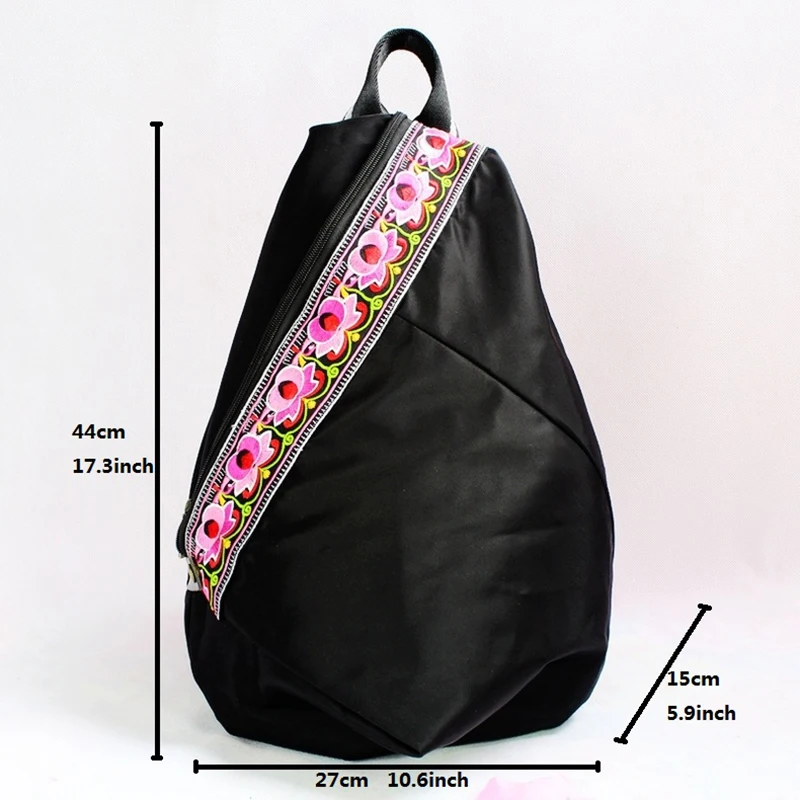 Для женщин Этническая вышивка ручной работы рюкзак ткань Оксфорд Национальный стиль винтаж путешествия женский рюкзак женский Mochila 19