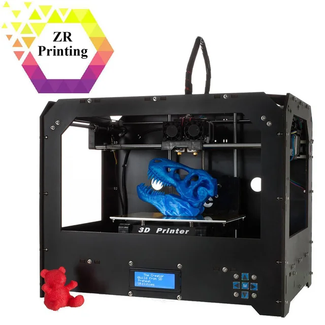 Best Offers ZRPrinting 3D Printer FDM Model Assembled Two Nozzles  Based on Makerbot Rep 3D Printer Double Sprinkler 1.75mm Filament 