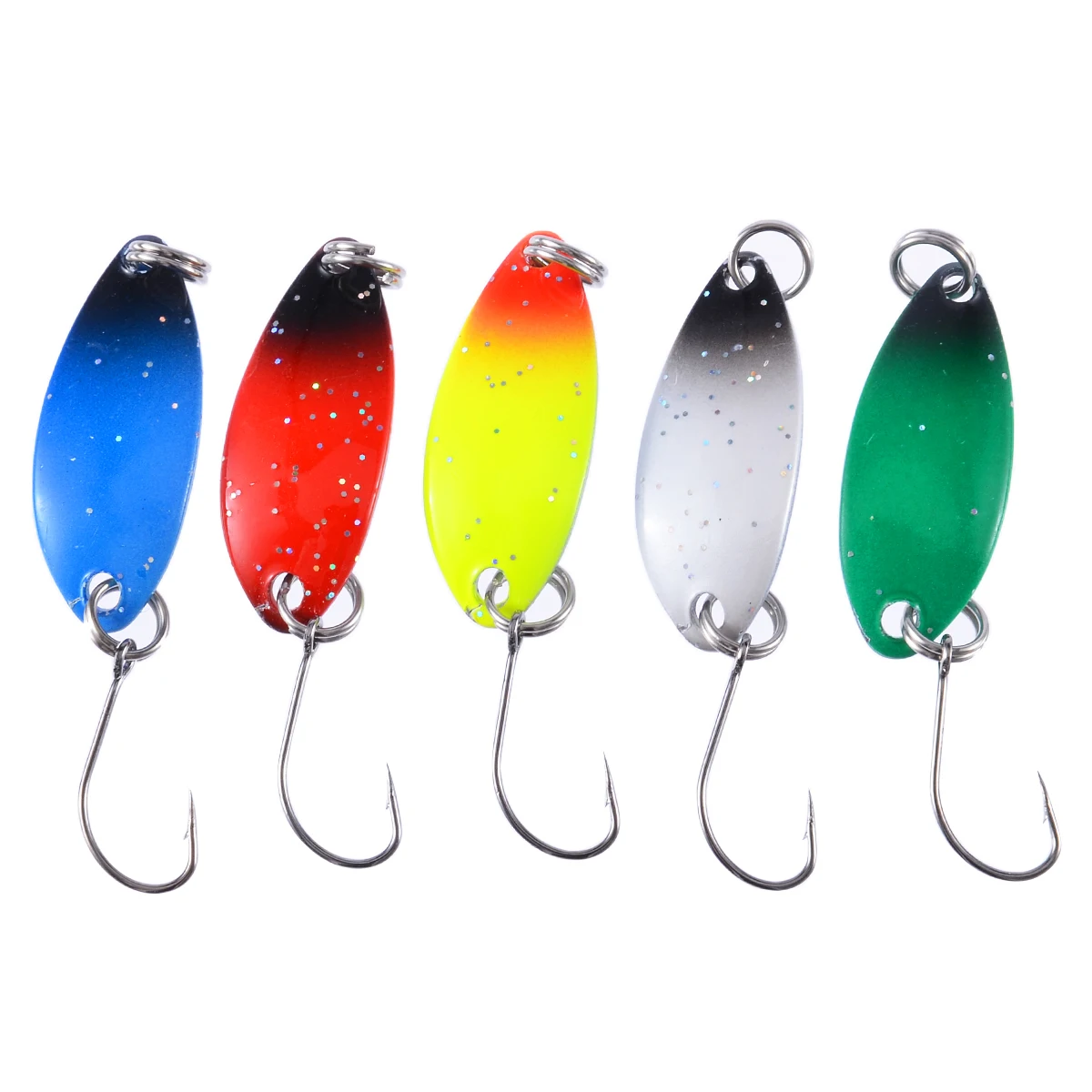 5Pcs Sequin Spoon Fishing Lures 3.3cm/3g Wobbler Baits  Mini Trout Blinker Hard Baits Crankbait Artificial Baits Fishing Tackle