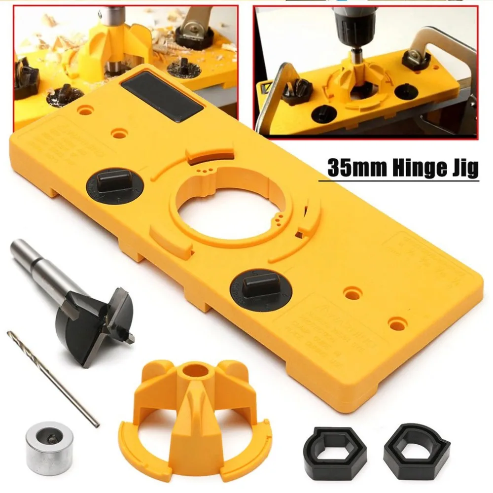 

Cup Style Concealed Hinge Jig Guide Set Hole Template 35MM Forstner Drill tool set for engineering