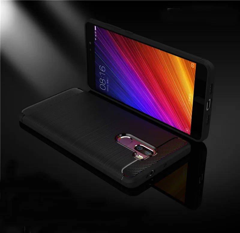 Оригинальный Для Xiaomi Mi5S Plus задняя крышка чехол из углеродного волокна Мягкий ТПУ