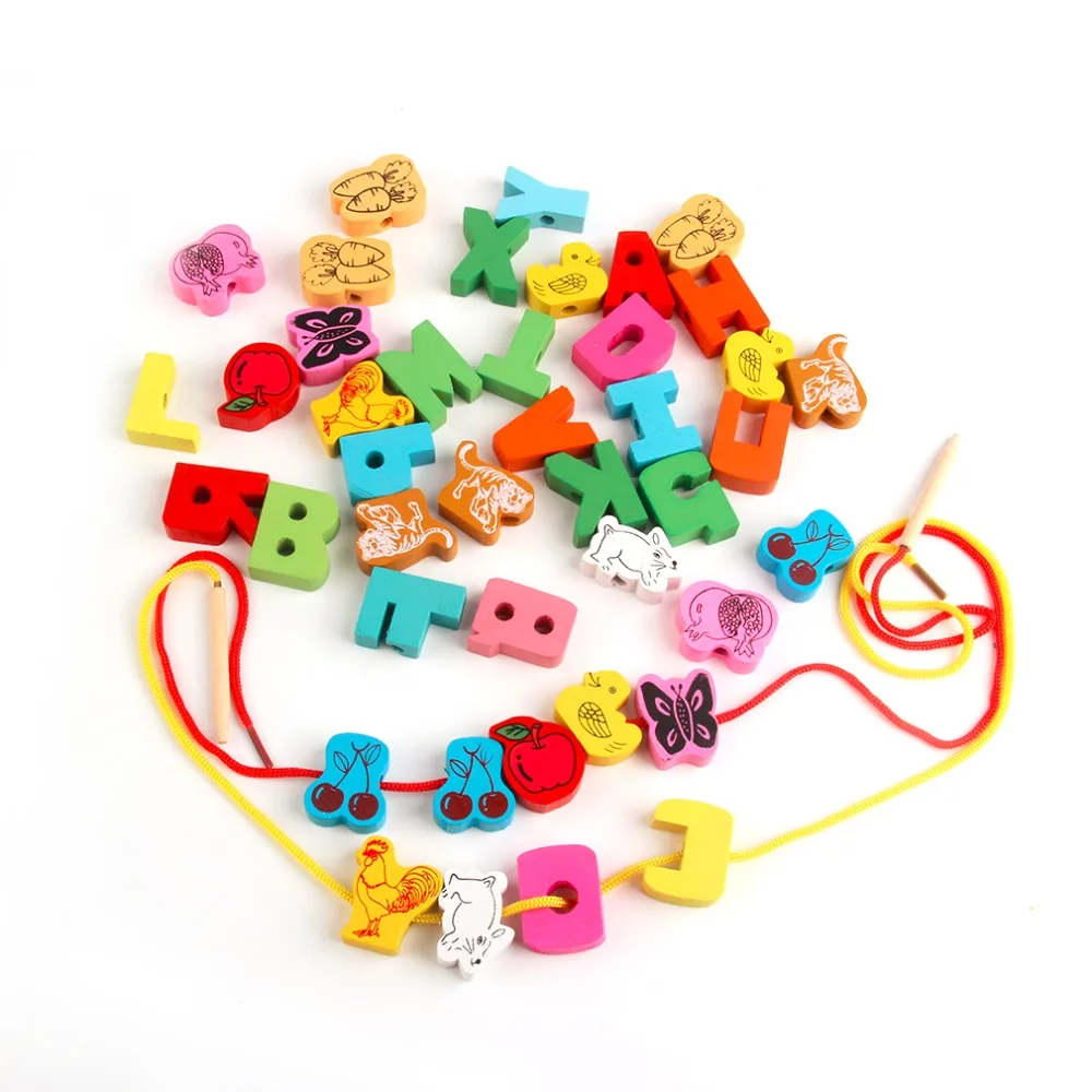wooden lacing beads
