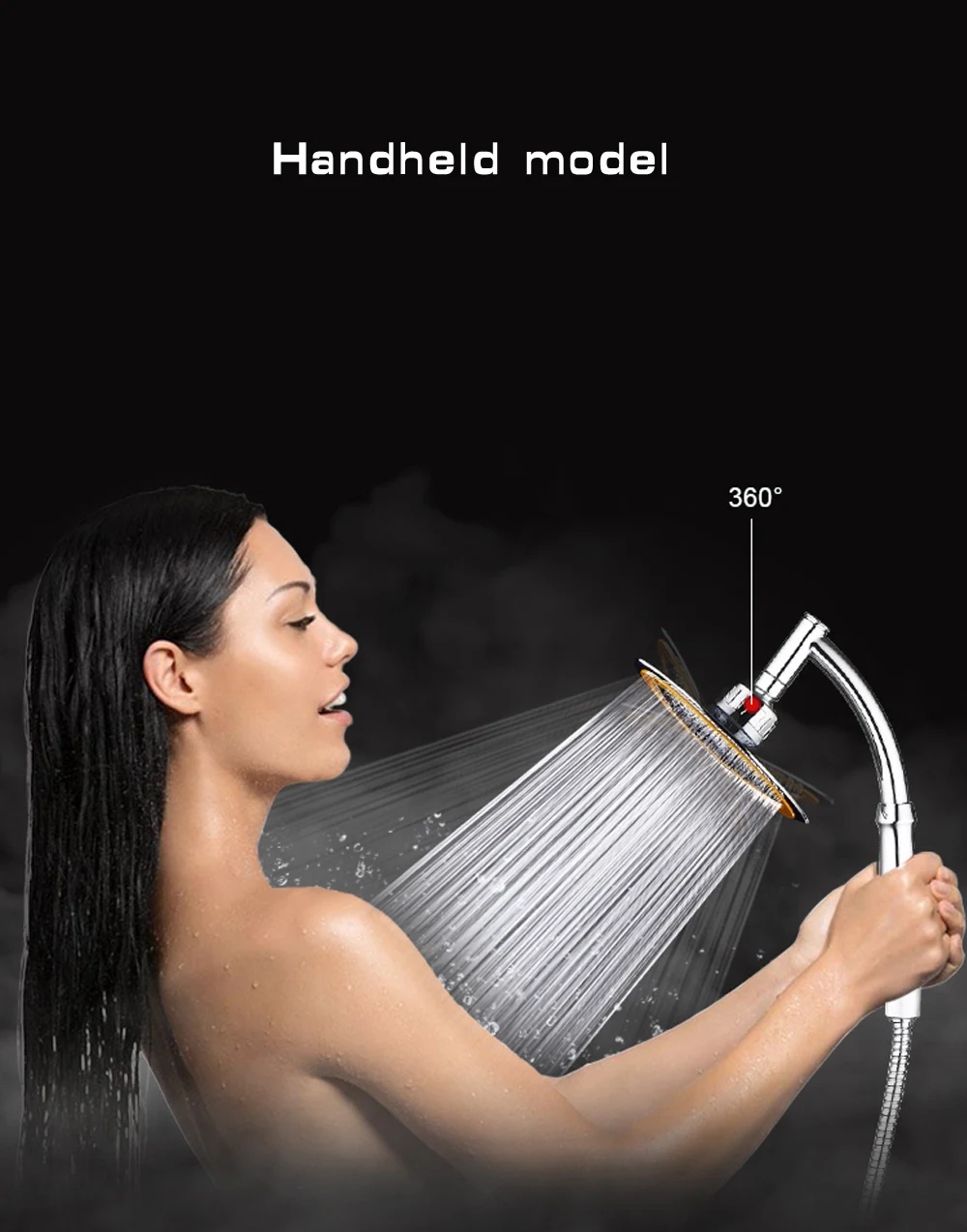Bathroom Rainfall Ionic Nano Shower Head Round Chrome Ultra-Thin