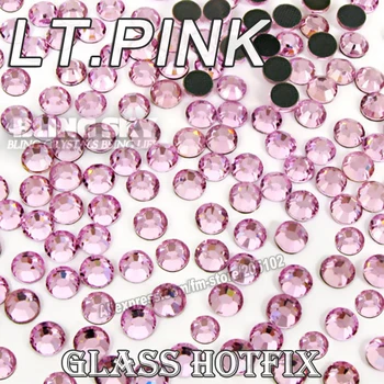 

Lt.Pink BIG PACKAGE Hot Fix Rhinestones SS6 SS10 SS16 SS20 SS30 DMC Flat Back Crystals Glitters stone strass for DIY garment