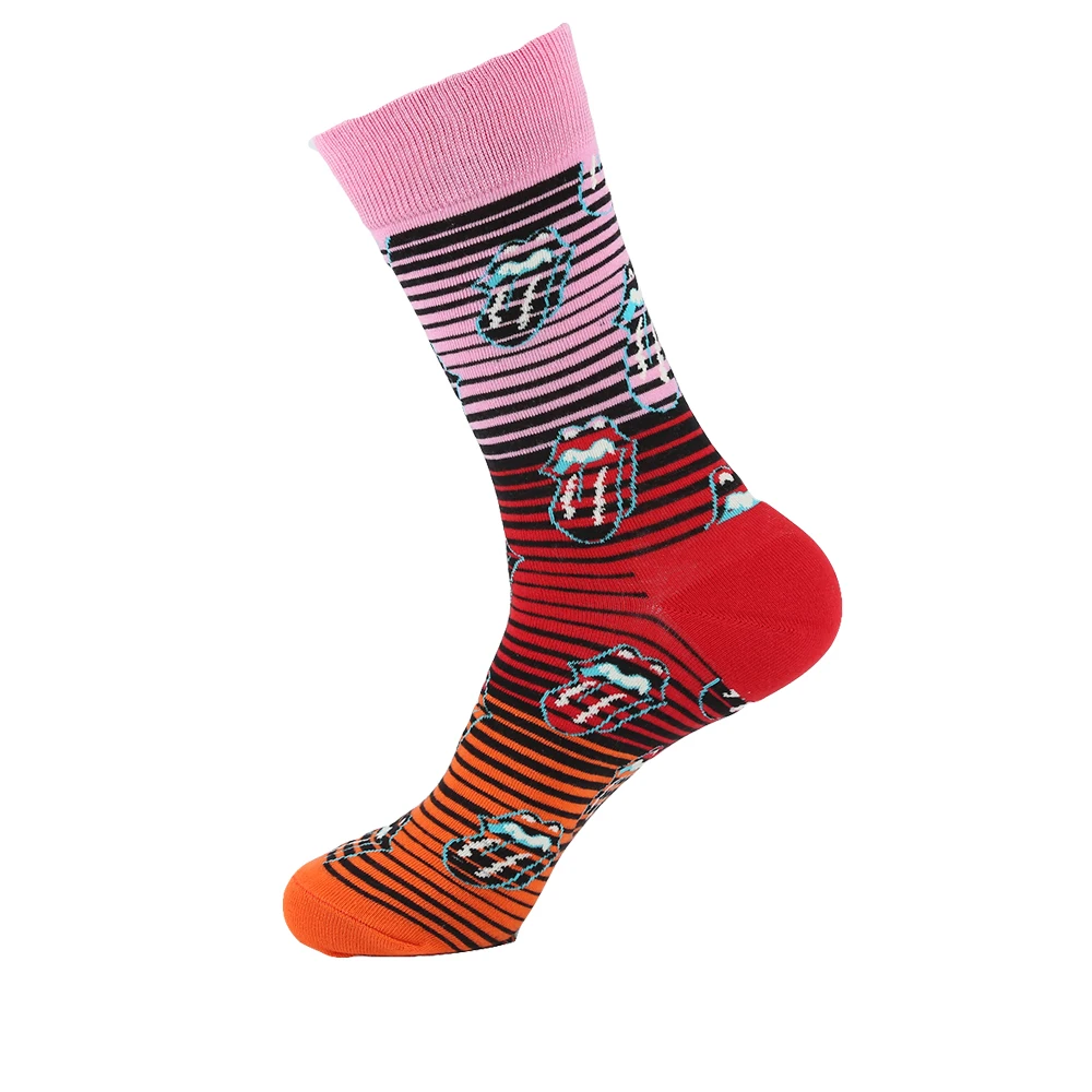 VPM, новинка, яркие хлопковые крутые мужские носки, Harajuku, хип-хоп, веселые Мультяшные носки с забавными помпонами, красный язык, авокадо, лиса, носки для мужчин, подарки - Цвет: B360