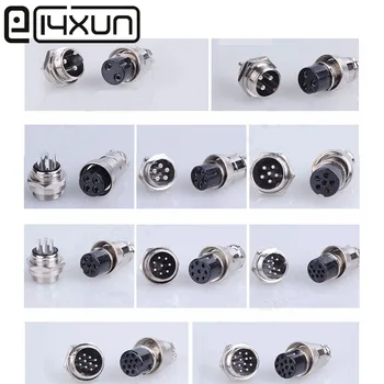 

1Set GX20 XLR 2 3 4 5 6 7 8 9 10 12 14 15 Pin Female Plug 20mm Male Chassis Mount Socket Aviation Circular Connector
