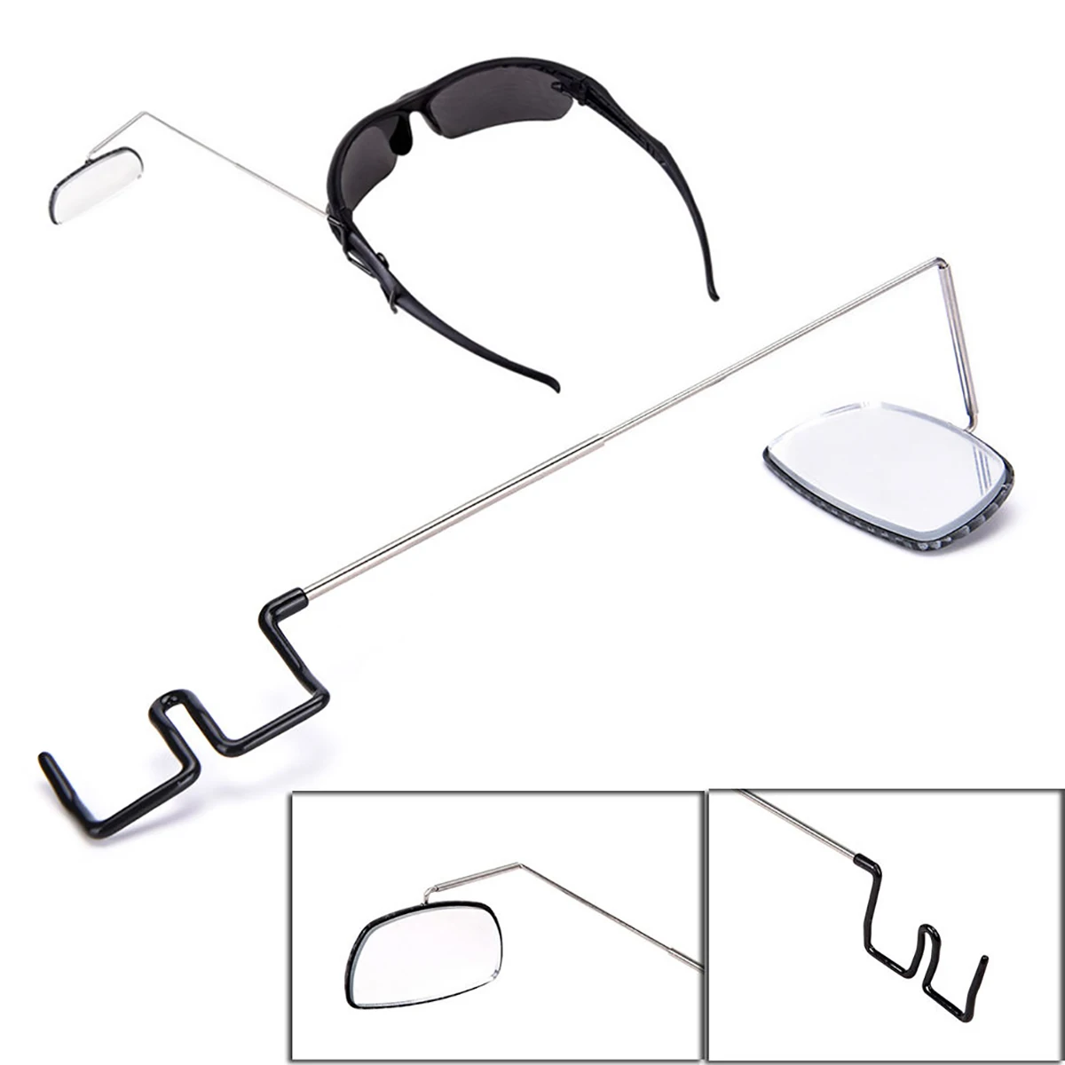 Bicycle Rearview Cycling Riding Helmet Eyeglass Mirror Rearview Adjustable Black Bicycle Rearview Bike Accessories