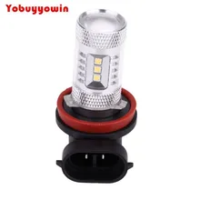 2 шт. автомобиль H8 H9 H11 64212 64211 чипы Samsung 2323 SMD на 15 Вт светодиодный лампы 6000 k белый туман вождения DRL свет w/Алюминий Корпус