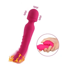 Heating Vibrator AV Wand Vibrator Massager Waterproof Soft Dildo Vibrator G Spot Clitoris Stimulator Adult Sex Toys for Woman