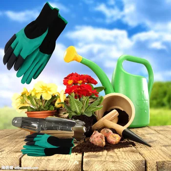 

1 Pair Rubber Garden Gloves With 4 ABS Plastic Claws Digging&Planting Kit