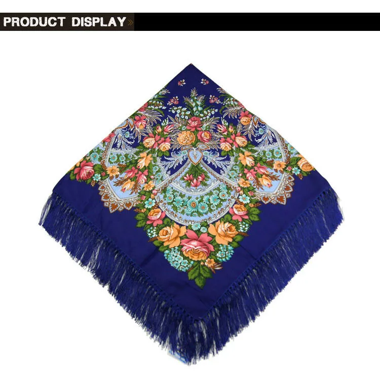 Зимние большие шарфы, новые модные женские шарфы с кисточками, квадратные брендовые шали с цветочным принтом, женские хлопковые шарфы 113-3