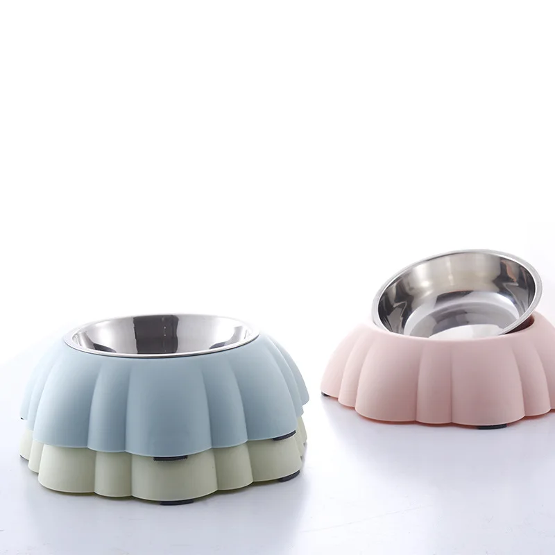 

Stainless steel dog bowl pet cat cute pup pumpkin creative