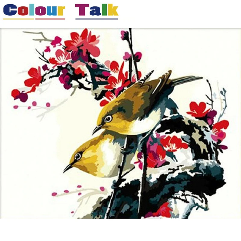 

Canvas Painting Coloring by Numbers Home Decor Unframed Bird Painting Calligraphy for Bedroom Wall Pictures and Posters P-0233