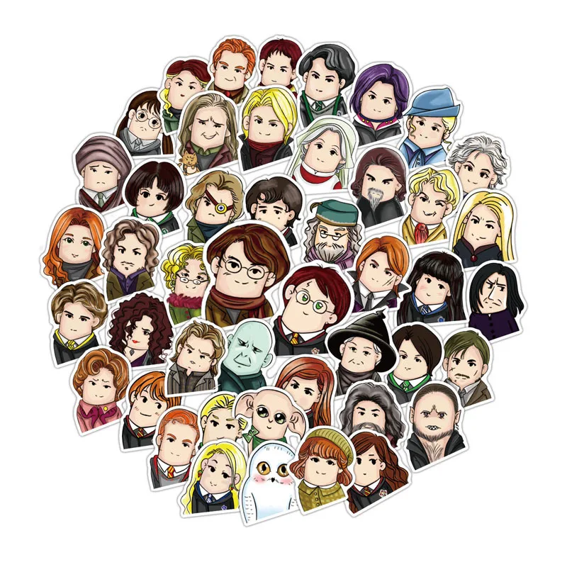 

50 pcs 24pcs No Repeat 2019 Potter Dobby hedwig Draco Stickers For Car Laptop Bicycle Motorcycle Notebook Waterproof Stickers