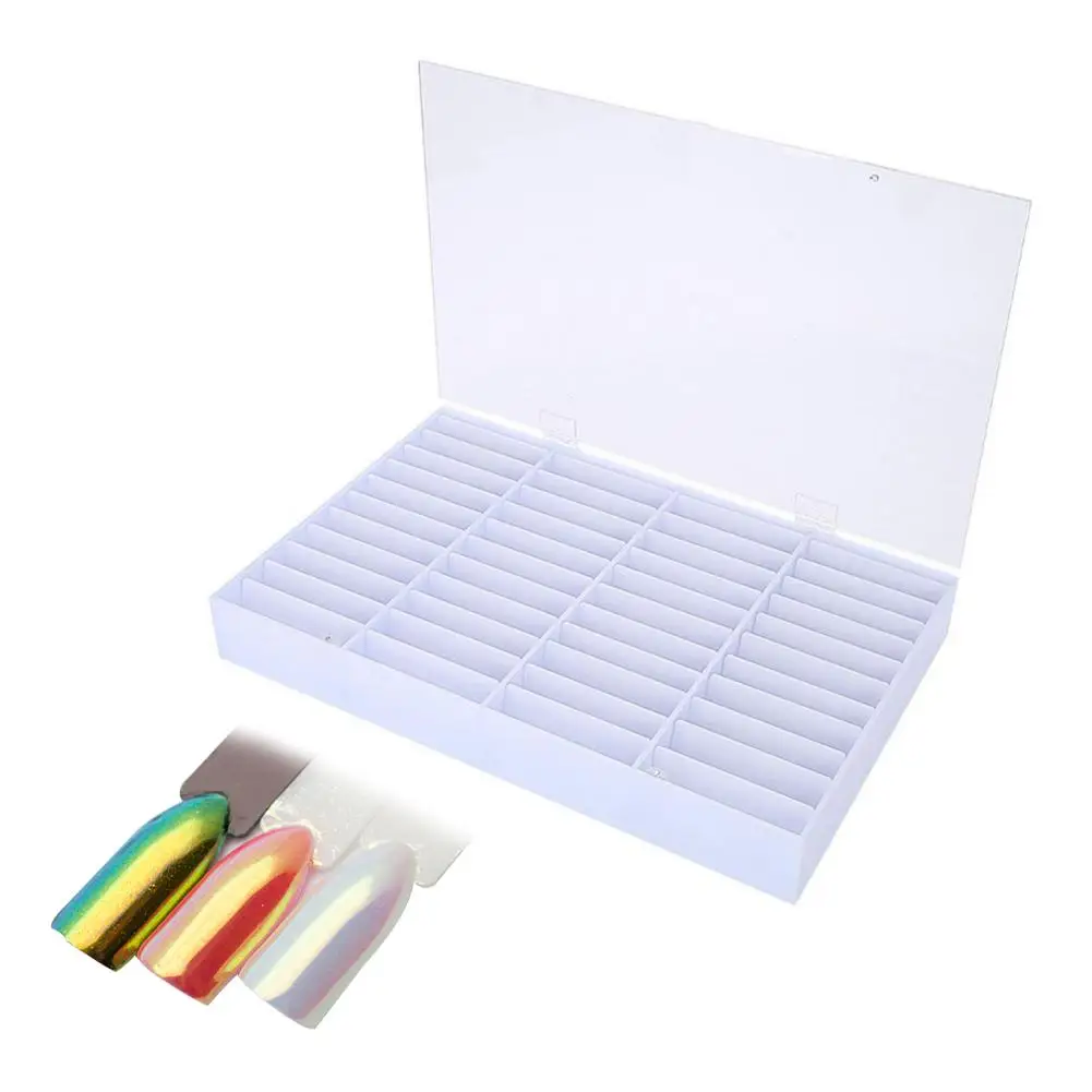 

Nail Art Storage Box Adjustable 44-Grid Nails Color Card Display Box Acrylic Storage Box Nail Art Rhinestone Display