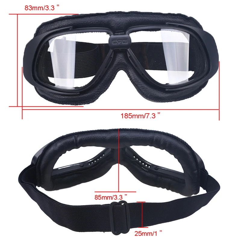 Очки для мотокросса, очки для мотокросса в стиле ретро, кожаные очки для мотокросса, кафе, ветрозащитные лыжи, коньки, очки для эндуро, шлемы с очками