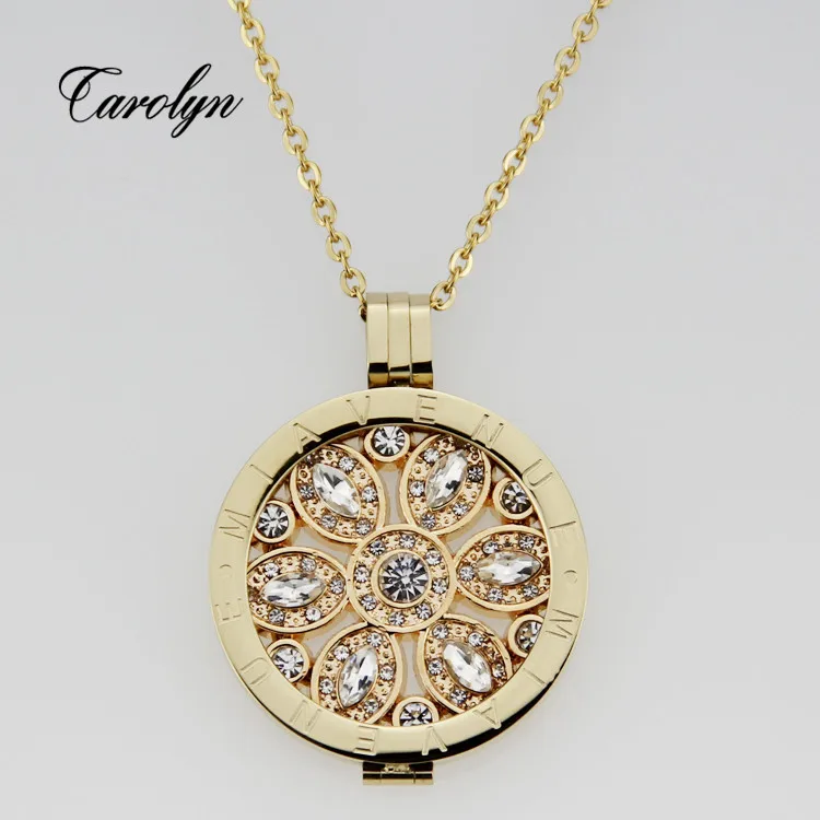 Beautiful Sunflower Coin Necklace Set with 316L Stainless Steel Coin