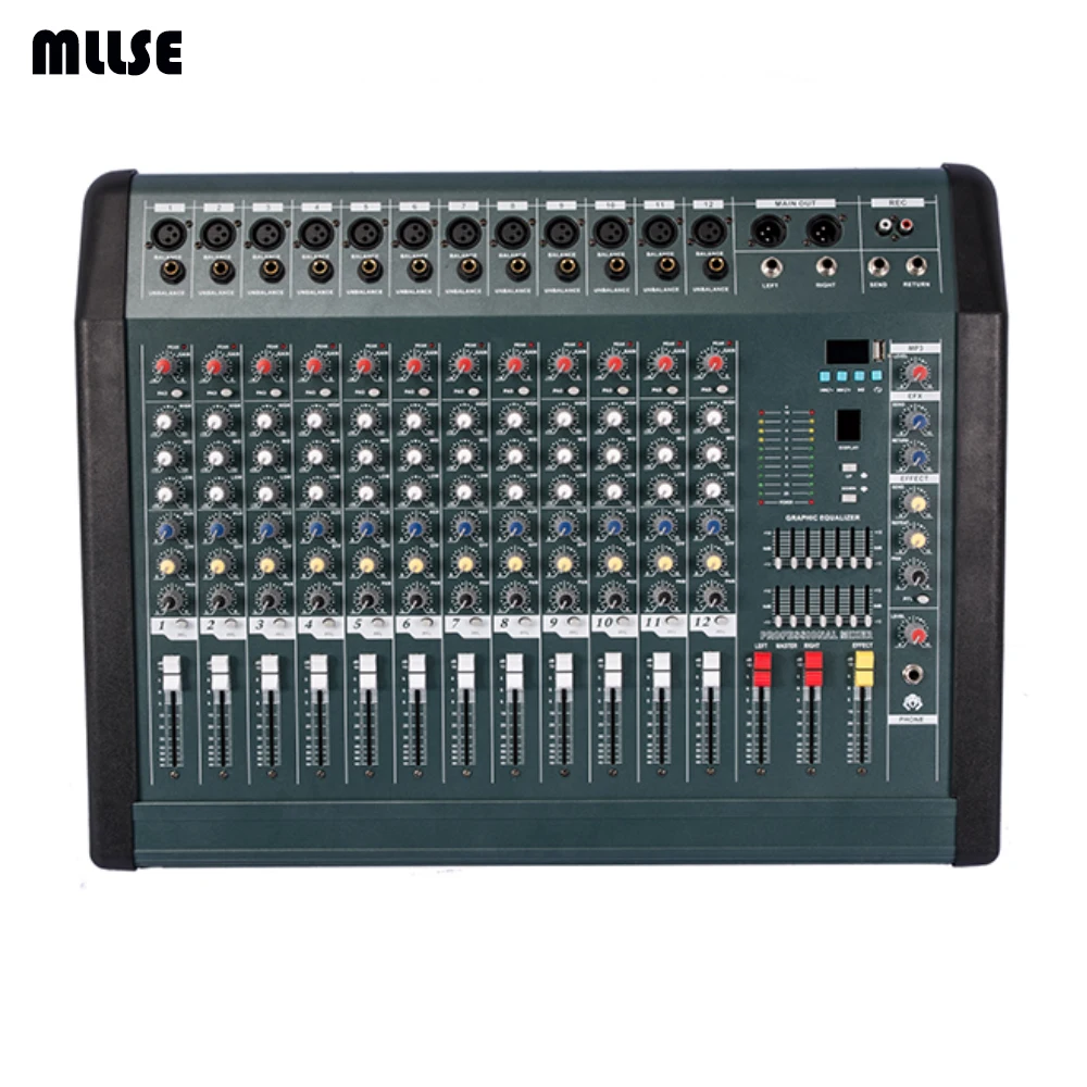 NEW MX1208D Professional Audio DJ Mixer 12 Channels Mezcladora De DJ