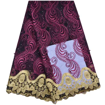

French Lace Fabric With Beads And Stones 2018 High Quality African Embroidery Lace Fabric Beautiful French Tulle Lace 1218