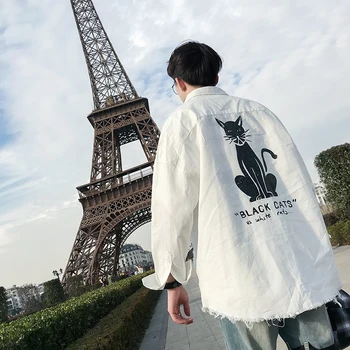 

2018 New Men Printing Long Sleeves Classic Style Coats Patchwork Clothes Shirt Slim Fit French Cuff Brand Fashion Shirts M-3XL