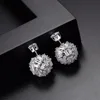LUOTEEMI mode bijoux Double face boule ronde boucles d'oreilles clair noir cubique zircone Brincos pour fille amis cadeau de noël ► Photo 2/6