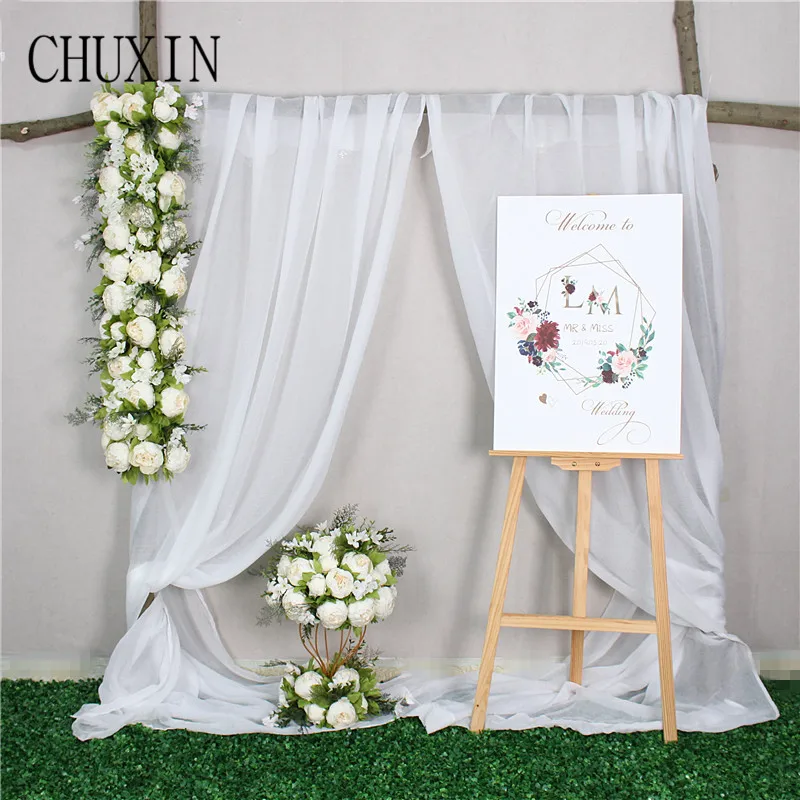 custom made Artificial rose flower row Wedding background wall arch Welcome desk decorative fake flower Home holiday decoration