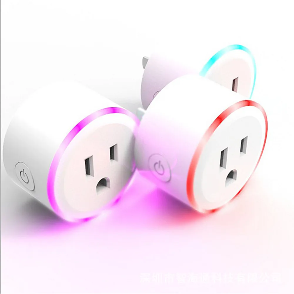 

Smart Mini Socket Plug WiFi Wireless Remote Socket Adaptor Power on and off US Plugwith Alexa Google Home Voice