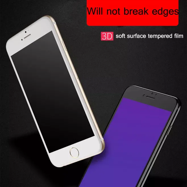 

3D Curved Edge Full Cover Screen Protector For iPhone 6 7 6S 8 Plus Tempered Glass For iPhone 7 8 6 6s Plus Toughened Film