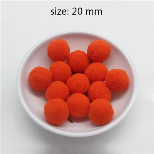 color12 orange 80 шт. 20 мм розовый красный белый синий фиолетовый желтый черный помпоны плюшевый шар DIY ремесла свадебная одежда украшения одежды аксессуары - Цвет: color12 orange