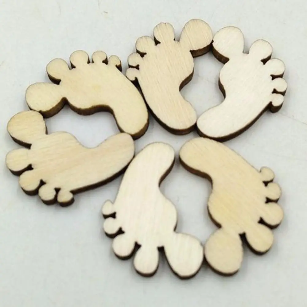 

50Pcs Wooden Baby Feet shapes Laser Cut MDF Blank Embellishments Craft 20mm High