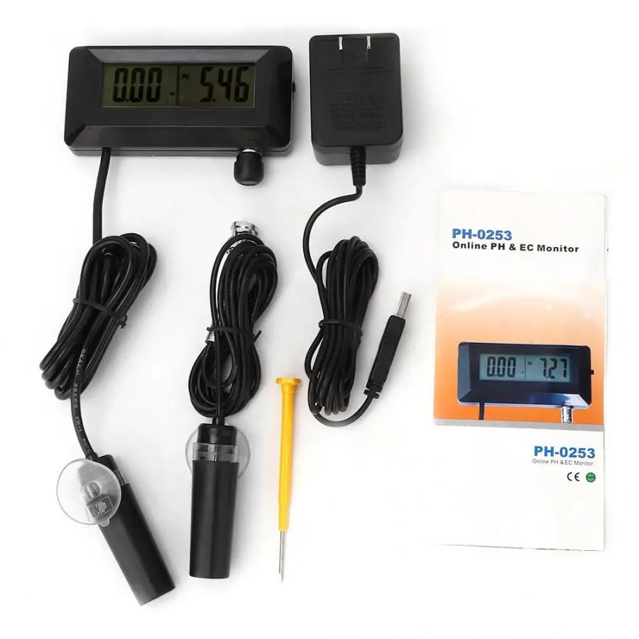 

ph-0253 2in1 Digital Salinity PH Meter Water Quality Monitor Test for Aquarium100-240V Water Quality Tester