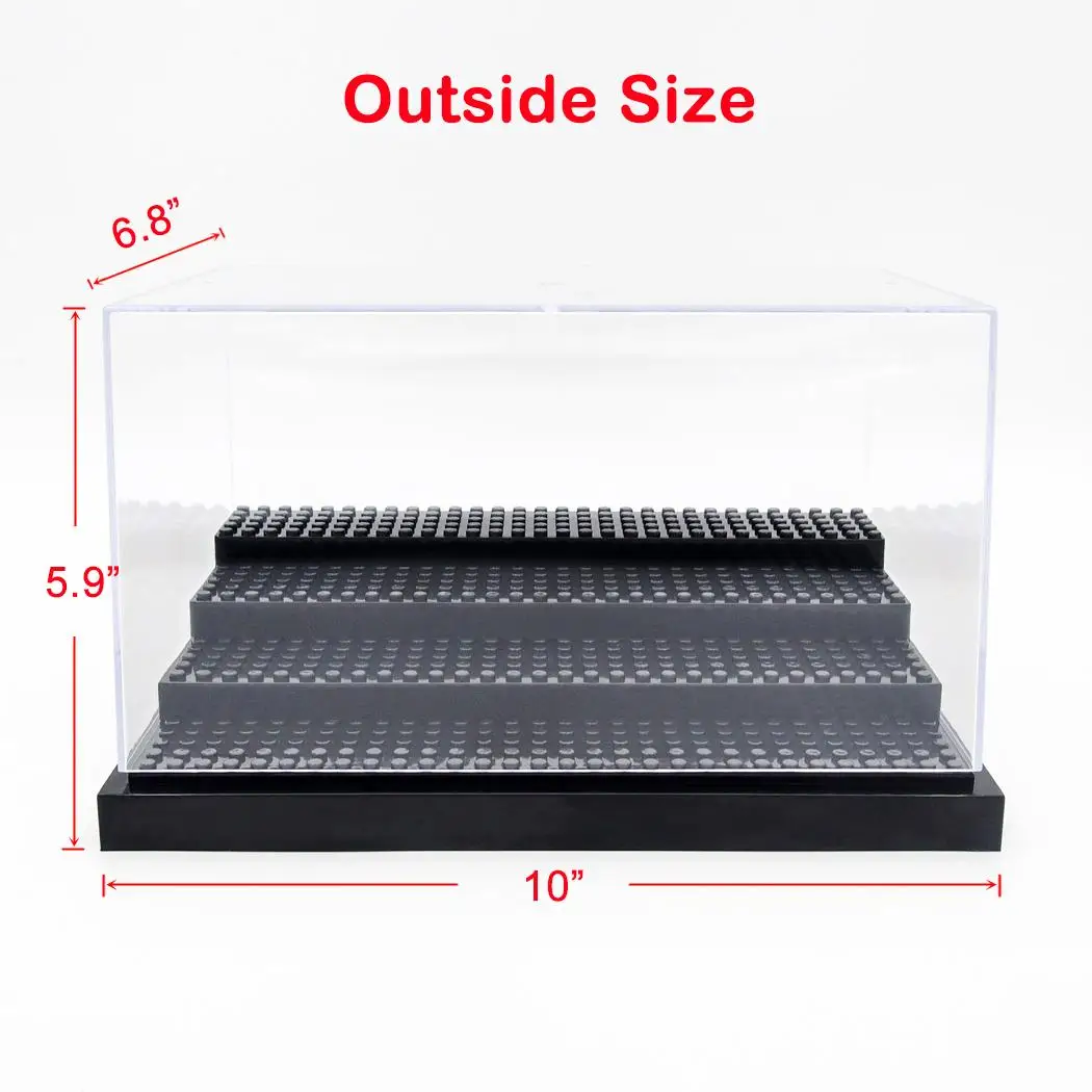 

Odoria Acrylic Display 4 Steps Case Box 24.2cm Perspex Dustproof For Brick Building Block