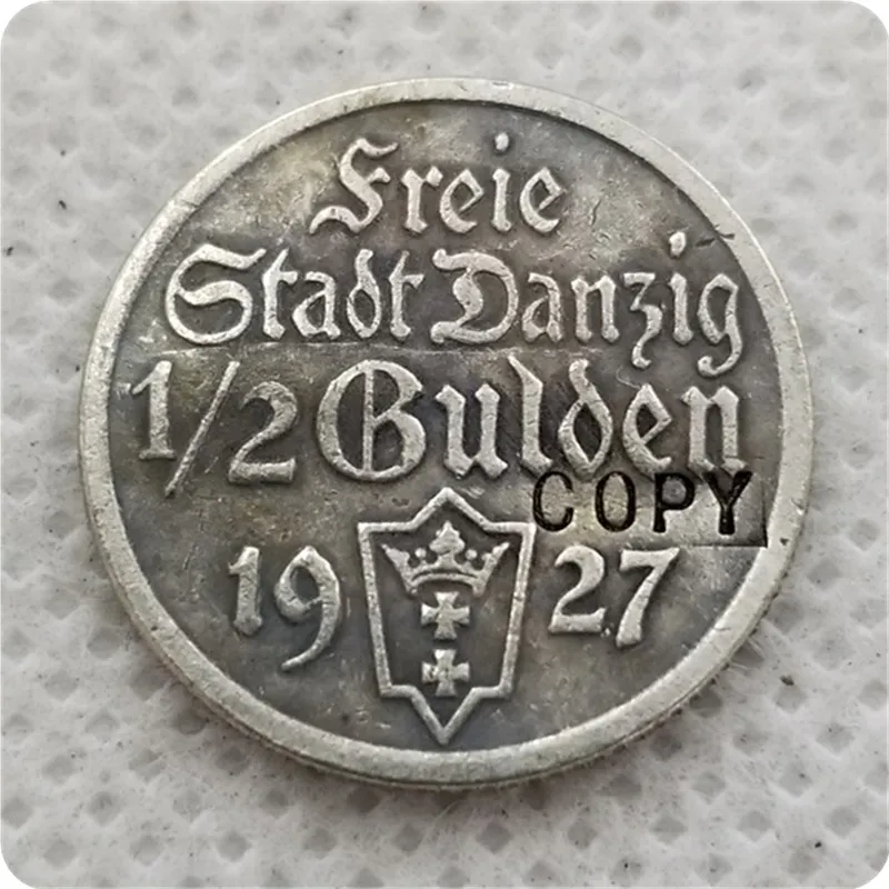 Польша Danzig Free City Серебряная монета 1/2 гульден 1927 копия памятные монеты Реплика