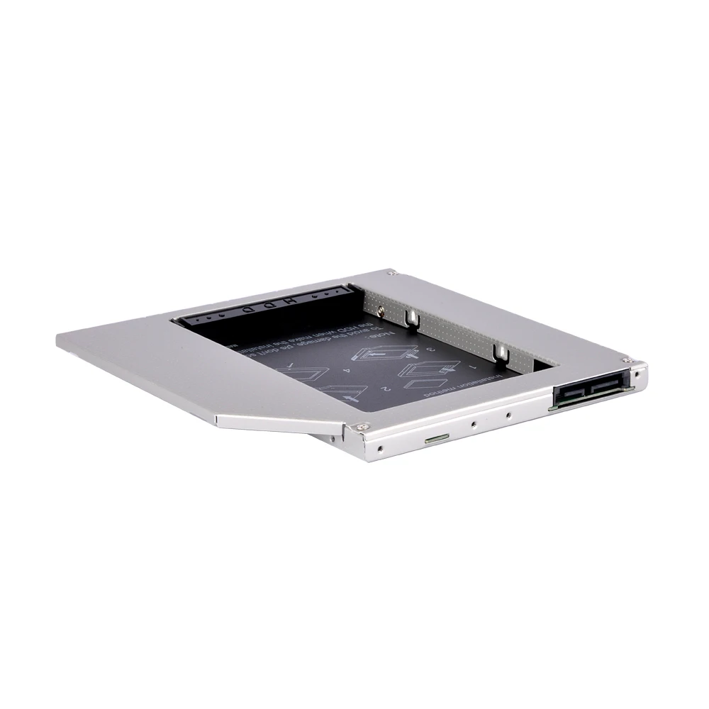 Sunvalley Универсальный 2-й HDD Caddy 9 мм/9,5 м SATA для SATA SSD чехол с поддержкой 2 ТБ жесткий диск чехол DVD/CD-ROM Оптический отсек для ноутбука