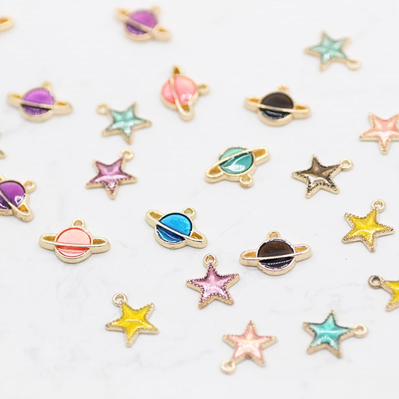 

10 pcs/Bag Colored Shining Resin Star Satellite DIY Pendant Necklace Earrings Findings Jewelry Accessories/Accessories DIY