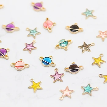

10 pcs/Bag Colored Shining Resin Star Satellite DIY Pendant Necklace Earrings Findings Jewelry Accessories/Accessories DIY