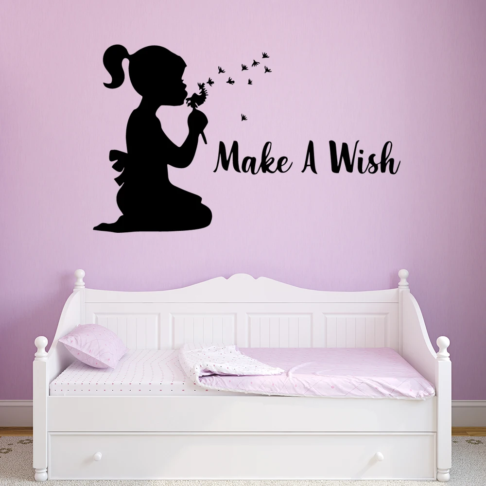 

Hot make a wish Wall Sticker Pvc Wall Stickers Wall Art Wall Paper For Kids Rooms Diy Home Decoration Home Party Decor Wallpaper