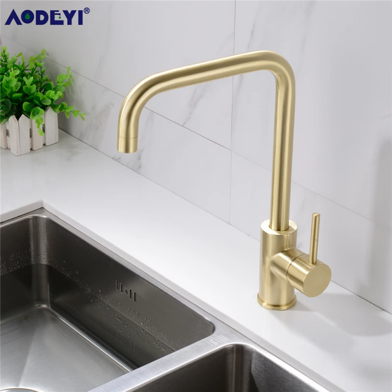  Kitchen Faucet Brass 360 Degree Hot And Cold Kitchen Water Tap Mixer Dual Sink Rotation With Aerato - 32981138814