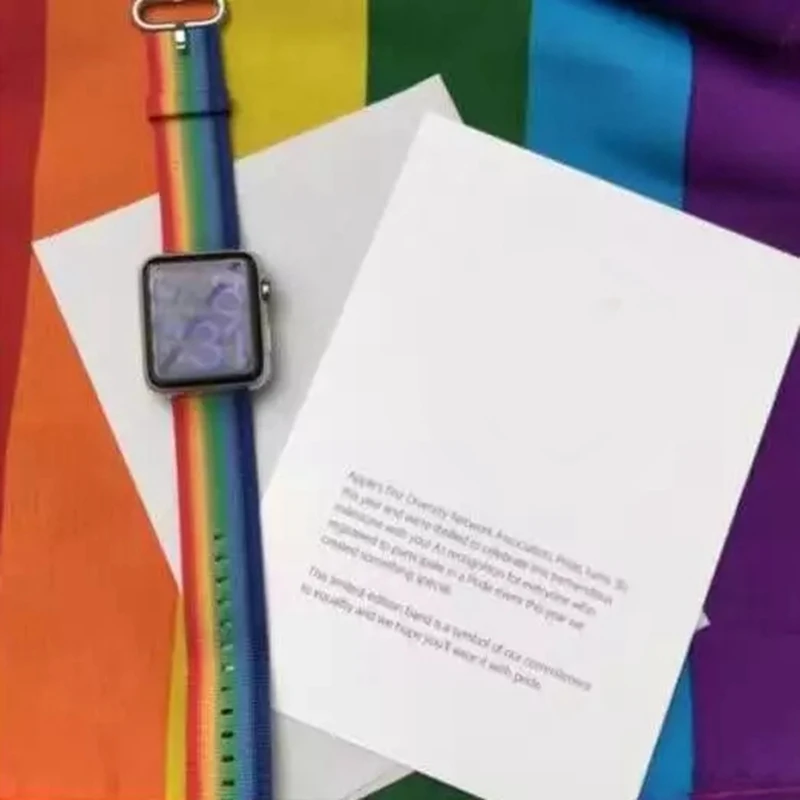 Urvoi нейлоновый ремешок для Apple Watch Series1 2 3 iwatch современные Красочная радуга узор с